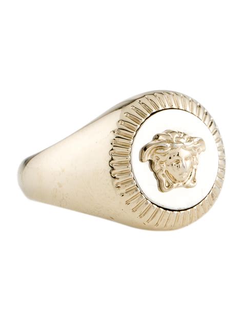 signet ring versace|Versace ring price.